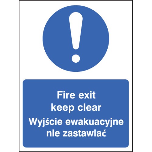 Fire Exit Keep Clear (English / Polish)