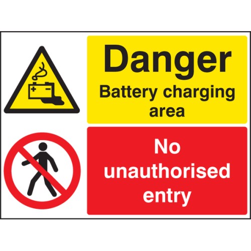 Danger - Battery Charging - No Unauthorised Entry