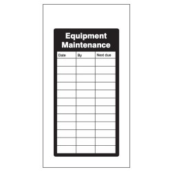 Equipment Maintenance Record Tags