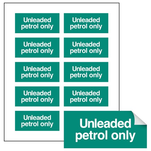 Unleaded Petrol Only - Labels