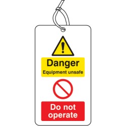 Danger - Equipment Unsafe - Do Not Operate Double Sided Tag (Pack of 10)