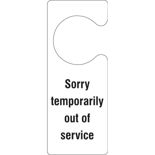 Sorry Temporarily Out of Service - Door Hanger