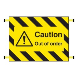 Door Screen Sign - Caution - Out of Order