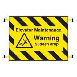 Door Screen Sign - Elevator Maintenance - Warning - Sudden Drop