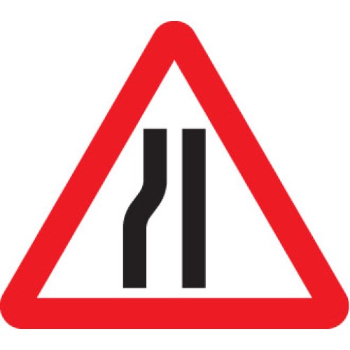 Fold Up Sign - Road Narrows Left