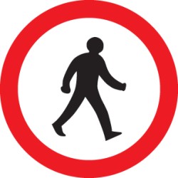 Pedestrians Prohibited - Class R2 - Permanent 