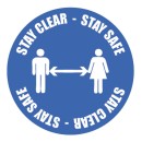 Stay Clear - Stay Safe - 2m / No Distance - Floor Graphic