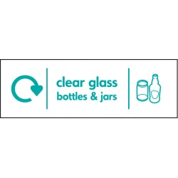 Clear Glass Bottles & Jars - WRAP Recycling Sign