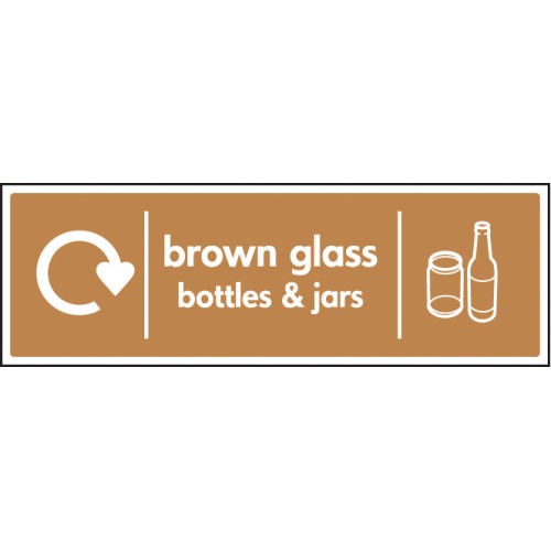 Brown Glass Bottles & Jars - WRAP Recycling Sign