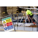 Danger - Asbestos Site Safety Board with Contact Details